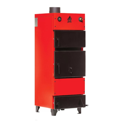 Cazan cu combustibil solid Eco 27 KW, din otel 5mm, 1470x480x540 mm, temperatura maxima agent termic 90 grd, regulator de tiraj, dimensiuni focar 400x500x480 mm