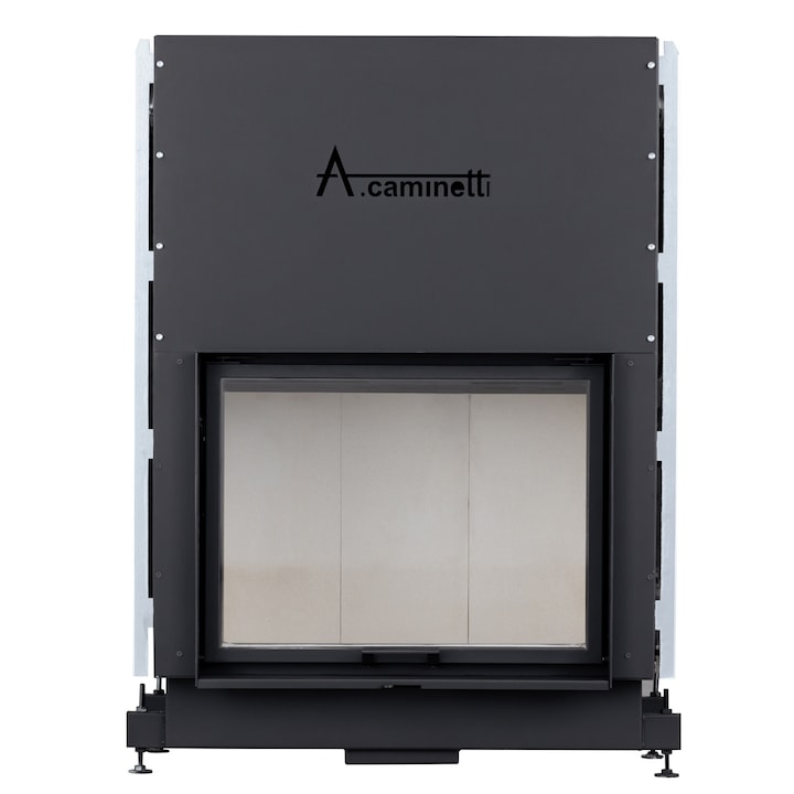 Focar semineu pe lemne model A-CAMINETTI FLAT 90x60 cu usa relevabila, 14 kW putere maxima