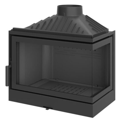 Focar din fonta pentru semineu pe lemne, KFD ECO MAX 7 R Basic, 2 laturi din sticla, putere nominala 14 kW, randament 82,5%