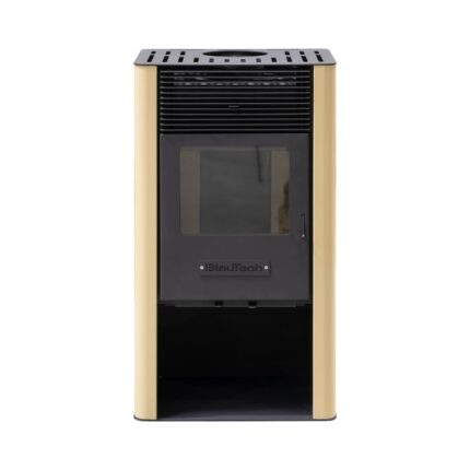 Semineu pe lemne 6 kW cu geam termoizolanta log bej MSKA6-FB BlauTech