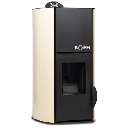 Termosemineu cu peleti KOPH PM 25 kW Fiama, buncar peleti 25 kg, pompa recirculare si vas expansiune incorporate, Crem