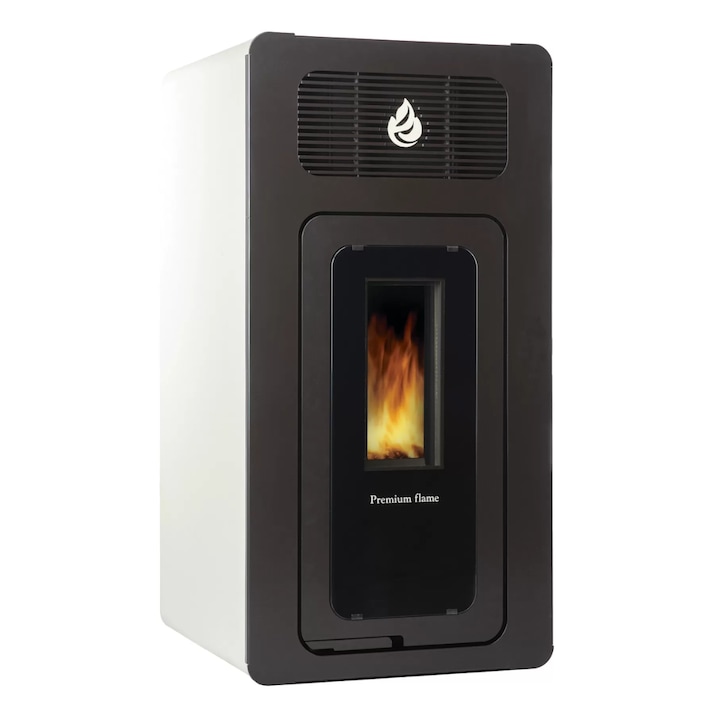 Termosemineu pe peleti FM PREMIUM 25KW, din otel, capacitate buncar 32 kg, timp ardere peleti 12 ore, putere circuit hidraulic 21.5 KW, eficienta 94%