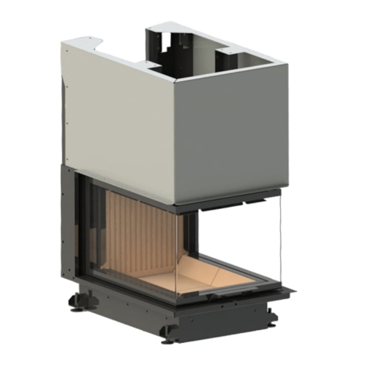 Focar semineu pe lemne/brichete Crystal 3D 50/70 ECO Eco A-Caminetti, 3 laturi sticla, usa relevabila, 13 kW putere nominala