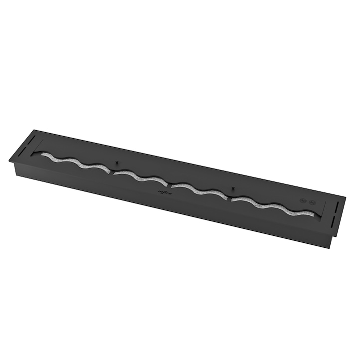 Semineu Black Burner 1200, InFire, Incastrabil, cu Bioetanol, 1200 mm x 200 mm x 75 mm, Otel