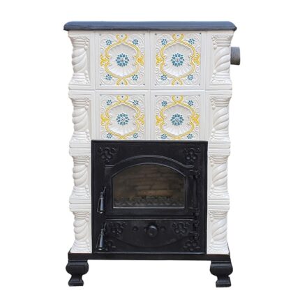 Soba teracota, ROMANE, portabila, model Scoica, 9 kw, 66x44x114 cm, multicolor