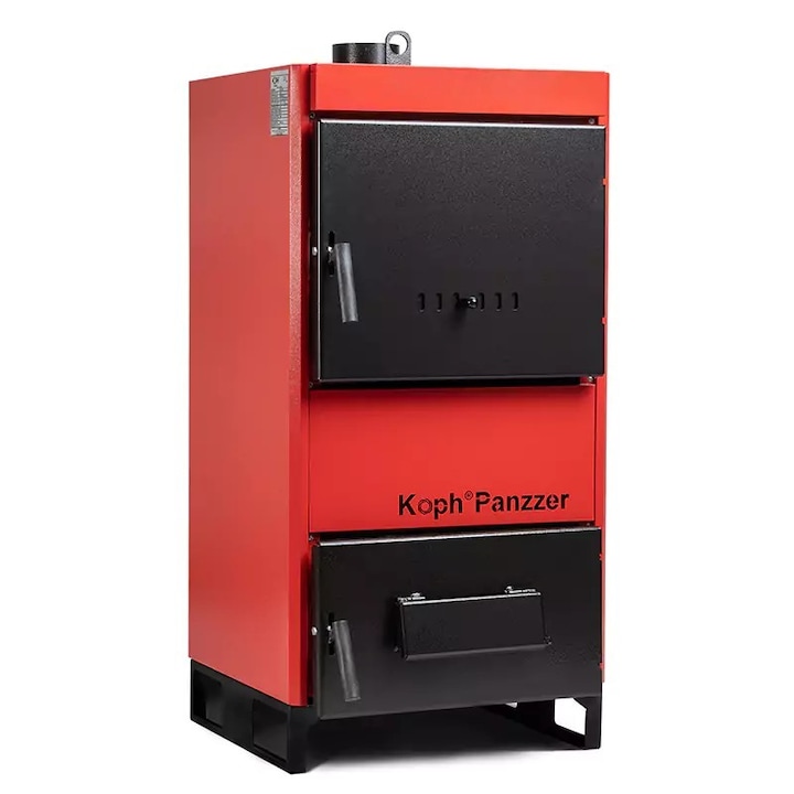 Centrala pe lemn/carbuni KOPH Panzzer 52 kW/60 kW cu regulator de tiraj inclus, Ø 160 mm, volum manta apa 100 litri