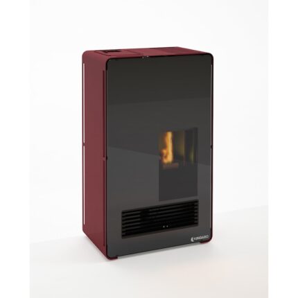 Semineu tip soba pe peleti LIBY, 8 KW, slim adaptat pentru spatii mici, poate incalzi pana la 120 mp, aprindere automatica, autocuratire, usa dubla din cristal, consum foarte mic, clasa energetica A+, Clasa ambient 5 STELE, de la UNGARO