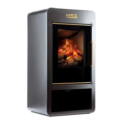 Soba Semineu Designo 8KW, din otel, 970x522x410 mm, camera de ardere captusita cu placi termorezistente, foloseste material lemnos