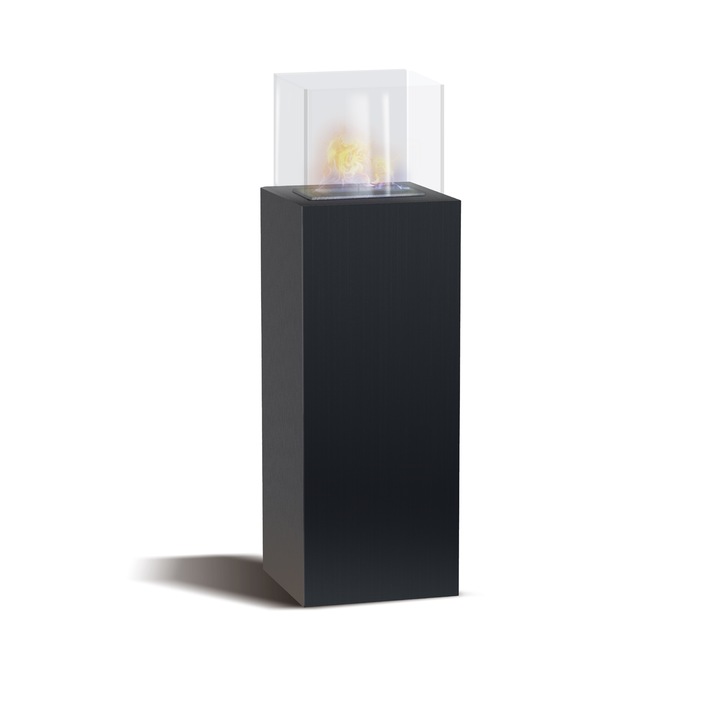 Semineu de sine statator cu bioetanol, Frankystar, 40 x 40 x 112 cm, Negru