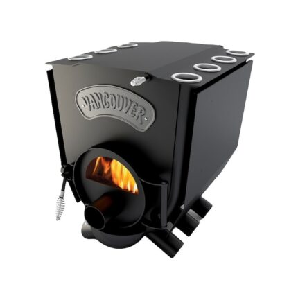 Soba canadiana cu suprafata de gatit Vancouver lux 01-S cu geam de sticla termorezistenta 260 m3