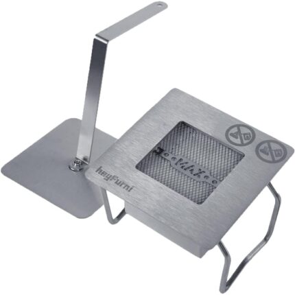 Semineu Mobil Heyfurni, de Masa, pliabil, Otel Inoxidabil, 17 cm, flacara pana la 2-3 ore