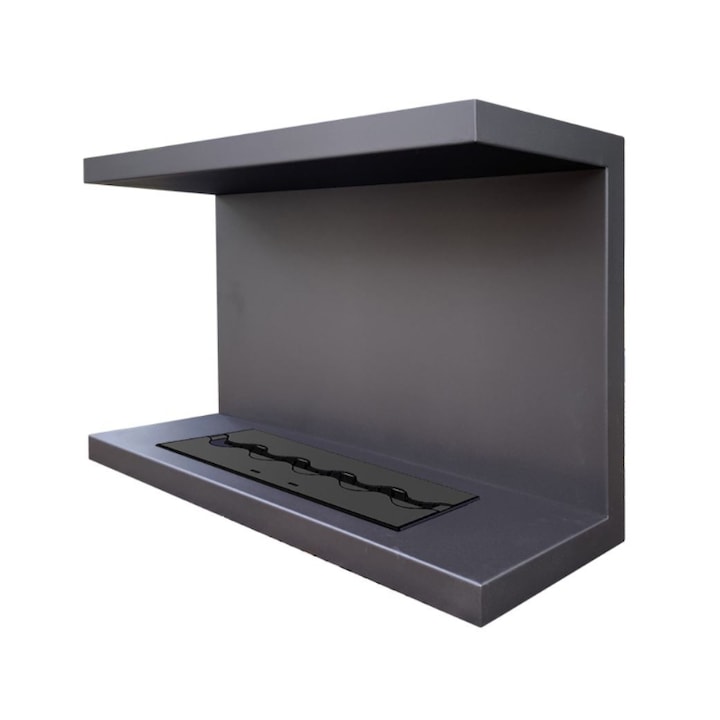 Semineu Bio IZAAK 800C, Bioetanol, 80X55.7X27.6 cm, Incastrat, Negru
