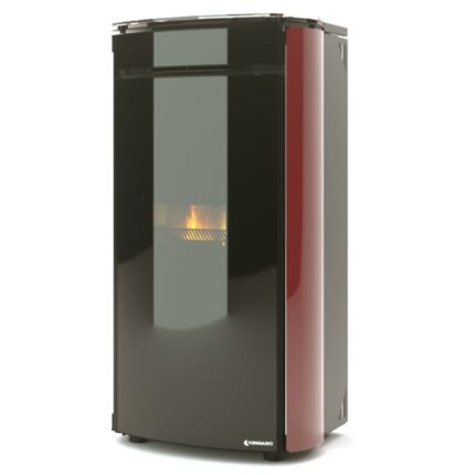 Termosemineu pe peleti F 5S GLASS, 24 Kw, imbracaminte din sticla special prelucrat si usa din cristal, se racorda la calorifere sau incalzire in pardosea, Clasa energetica A+, Clasa ambientala 5 stele, echipat complet, produs UNGARO