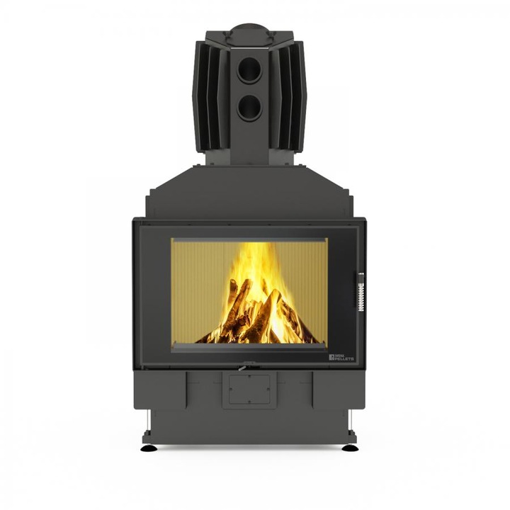 Semineu Hector Air Turbo XL, 12 kw, din fonta, cu recuperator de caldura, dimensiuni (HxLxl) 1505x771x606, camera de ardere inchisa etans si fara gratar, dimensiuni camera de ardere (HxLxl) 492x535x370, material lemnos