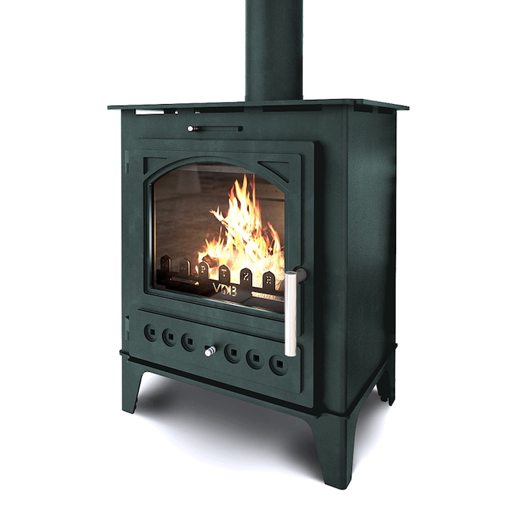 Semineu ECO Martina, 6kW, Verde metalic, Clasa energetica A