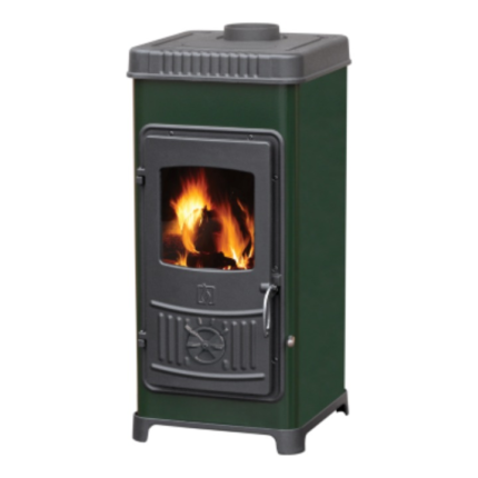 Soba semineu Dora 10 N, 7.2 KW, (HxLxl) 987x380x435 mm, spatiu incalzit 150 m3, dimensiuni focar (HxLxl) 340x314x338 mm, randament 81.9%, clasa A^+