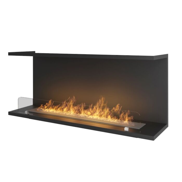Semineu Bio C1000 VERS 2, Bioetanol, 100x45x25 cm, Incastrat, Negru