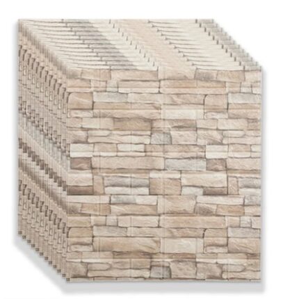 Set 10 x Placi de tapet 3D, autoadeziv/autocolant, lavabil, spuma moale, design modern, 70x77 cm, 5.39 mp