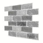 Tapet autoadeziv cu efect caramida, efect 3D, 10 buc, Gri, PVC
