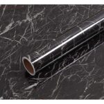 Tapet autoadeziv, dimensiuni 300 X 60 mm, rezistent la apa, tip marmura, usor de curatat, negru