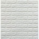 Tapet 3D Autoadeziv, design modern, rezistent la apa, usor de curatat, dimensiuni 77x70cm, model caramida in relief, alb JUPITER BRANDS
