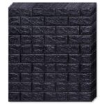 Set 20x Tapet Caramida 3D Teno®, suprafata acoperire 10.6 mp, autoadeziv, waterproof, usor de montat, design modern, 70x77 cm, negru