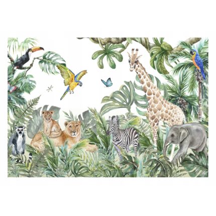 Fototapet Copii Animale Jungla 368x254 cm, Modern Vlies Tapet