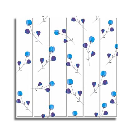 Tapet 3D Autoadeziv, design modern, usor de curatat, 70x70cm, D3552, model flori, alb/albastru