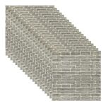 Set 20x Tapet 3D, autoadeziv/autocolant, spuma moale, design modern, pentru interior, usor de curatat, rezistent la apa, dimensiuni 70 cm x 70 cm x 0,3 cm, model caramida, Gri, RIF REFCO ®