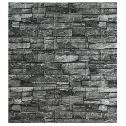 Tapet 3D Autoadeziv SIKS®, model piatra in relief, gri, design modern, rezistent la apa, usor de curatat, dimensiuni 77x70cm