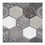 10 x Placi Tapet Autocolant 3D cu Imitatie de Marmura Hexagonala, pentru Perete Bucatarie Sufragerie, Usor de Curatat, Rezistent la Apa, Autoadeziv, 30x30 cm, Gri