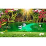 Fototapet autocolant PVC , Lacul din padure, 120x180 cm