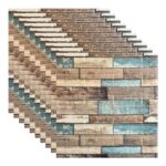 Set 10x Tapet 3D, autoadeziv/autocolant, spuma moale, design retro, pentru interior, usor de curatat, rezistent la apa, dimensiuni 70 cm x 70 cm x 0,3 cm, multicolor, RIF REFCO ®