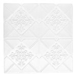 Tapet 3D Autoadeziv SIKS, Model 4P Romb 5D, Alb, Model Flori, Design Modern, Rezistent la Apa, Usor de Curatat, Dimensiuni 77x70 cm