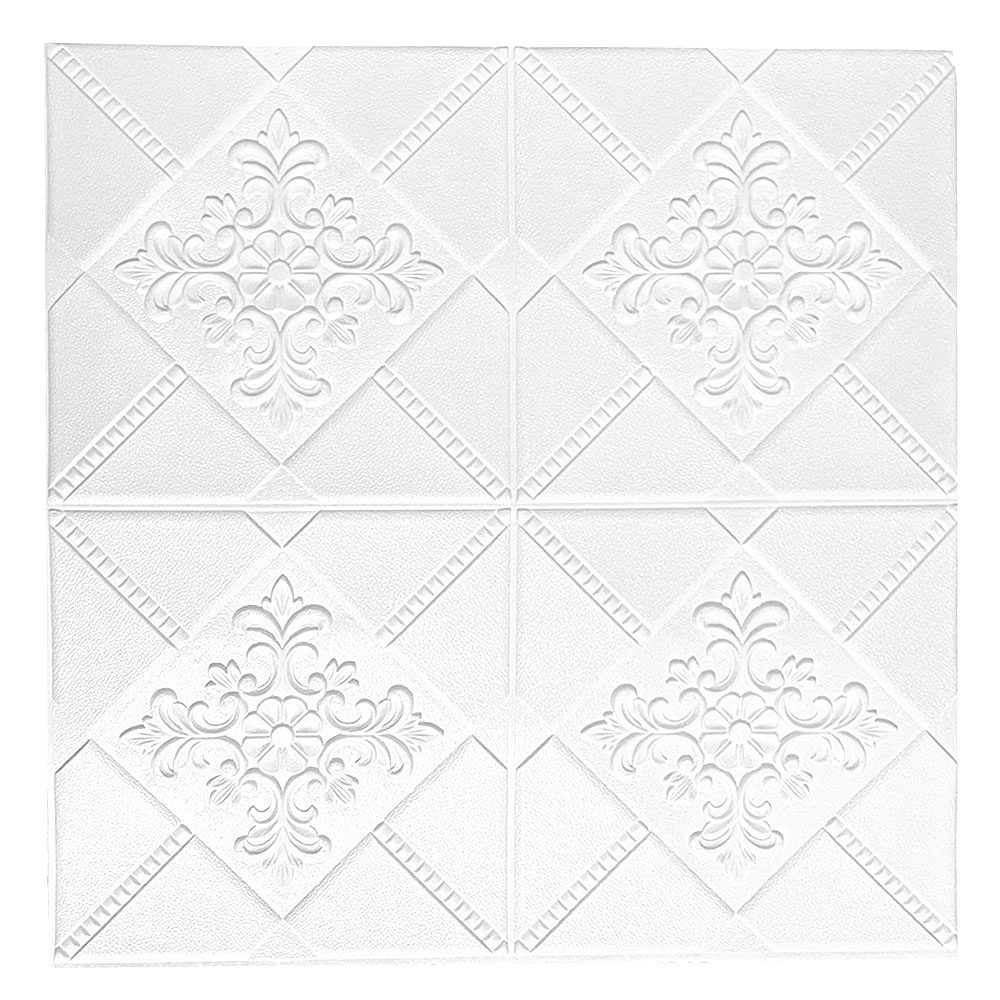 res_a8dc95bdf04f9c39fdab035aa744e9d2 Tapet 3D Autoadeziv SIKS, Model 4P Romb 5D, Alb, Model Flori, Design Modern, Rezistent la Apa, Usor de Curatat, Dimensiuni 77x70 cm