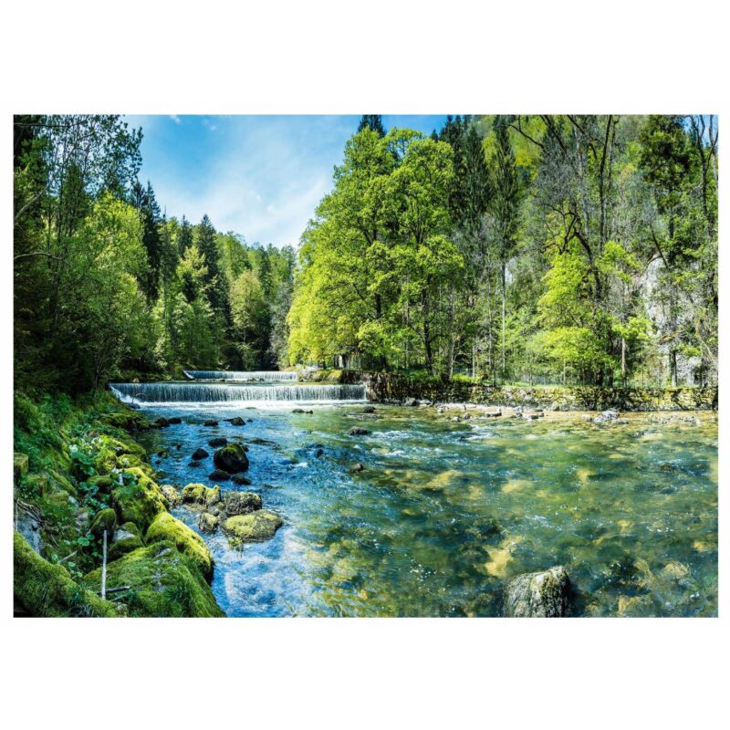 Fototapet 3D Cascada Natura Peisaj Padure 400x280 cm, Decorativ, Perete, Living