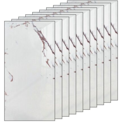 Set 10x Tapet Marmura Premium 3D Teno®, suprafata acoperire 1.8 mp, autoadeziv, waterproof, usor de montat, design modern, 30x60 cm, model 30, alb