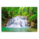 Fototapet 3D Cascada Padure Natura Verde Peisaj 254x184 cm, Modern Vlies Tapet, Pentru Dormitor Camera De Zi Living