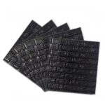 Set 10x Tapet 3D Autocolant Negru, AT PERFORMANCE, design caramida, rezistent la apa, 70cm x 77cm x 0.5 cm