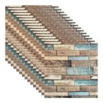 Set 15x Tapet 3D, autoadeziv/autocolant, spuma moale, design retro, pentru interior, usor de curatat, rezistent la apa, dimensiuni 70 cm x 70 cm x 0,3 cm, multicolor, Selling Depot