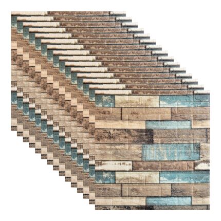 Set 15x Tapet 3D, autoadeziv/autocolant, spuma moale, design retro, pentru interior, usor de curatat, rezistent la apa, dimensiuni 70 cm x 70 cm x 0,3 cm, multicolor, Selling Depot