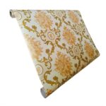 B & G home, tapet autoadeziv Tapet din folie de mobila, 45cm X 2m, galben si alb