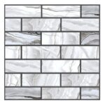 10 x Placi Tapet Autocolant 3D cu Imitatie de Marmura Dreptunghiulara, pentru Perete Bucatarie Sufragerie, Usor de Curatat, Rezistent la Apa, Autoadeziv, 30x30 cm, Gri