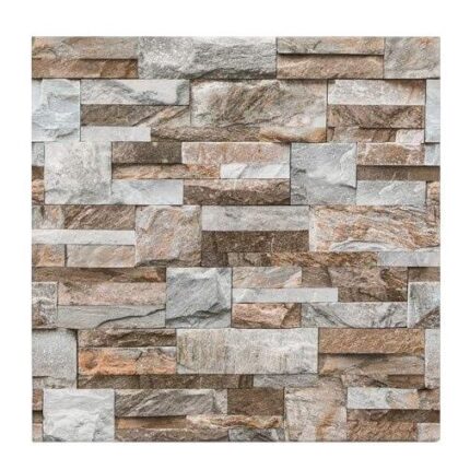 Tapet, PVC, 10x10cm, 20 Piese, Maro/Gri
