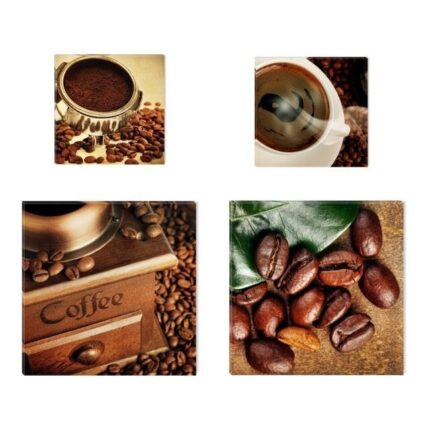 Colaj Cafea - 2 piese 20x20 cm, 2 piese 30x30 cm