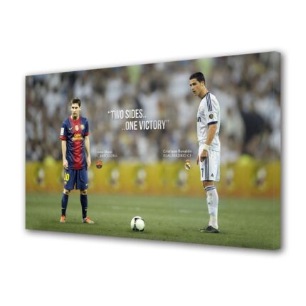 Tablou Canvas Personalitati Cristiano Ronaldo si Lionel Messi, 20 x 30 cm
