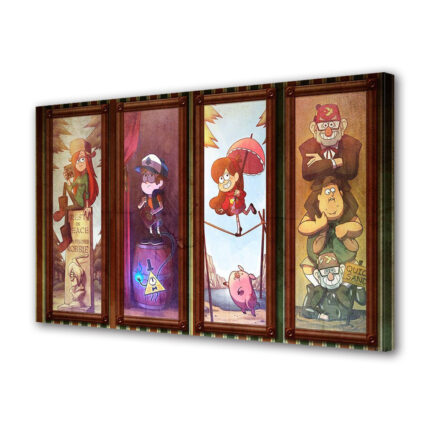 Tablou Canvas Fosforescent, Luminos in Intuneric, Premium, Art Star, Gravity Falls tablouri pe perete, Animatii, Panza pe cadru de lemn, Decoratiuni Moderne pentru Casa, 20 x 30 cm