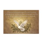 Tablou Canvas cu porumbel si versete inspirationale din Biblie 40x60 cm