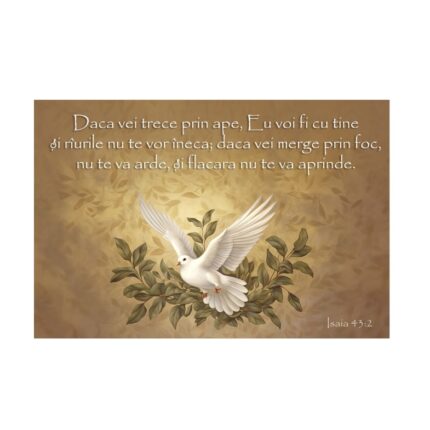 Tablou Canvas cu porumbel si versete inspirationale din Biblie 40x60 cm