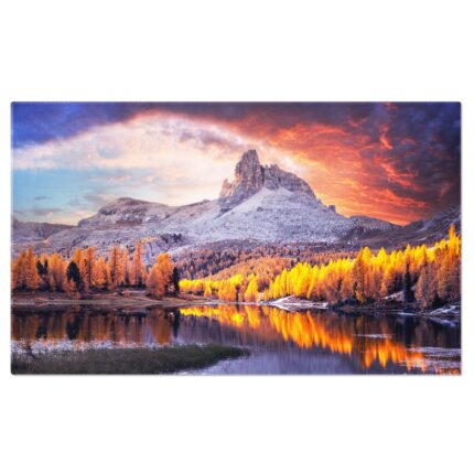 Tablou Canvas Rasarit de soare mov incredibil pe lacul Federa, peisaj, natura, rasarit, mov 100x70CM